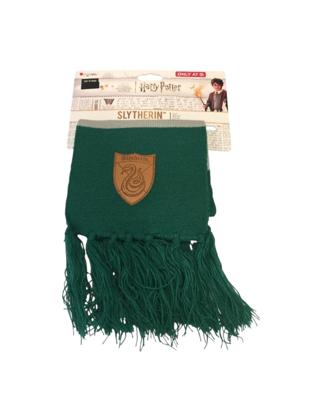 Wizarding World Harry Potter SLYTHERIN Green Striped Fringe Scarf